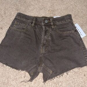 brown denim shorts pacsun vintage high rise 23